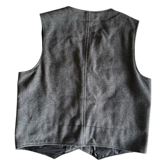 Wyoming Traders Wool Vest Large Western Cattle Rancher Rodeo 5 button front Gray - Picture 2 of 11